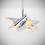 Gaetano Sciolari, Hanging lamp, c. 1975, chrome-plated steel and brass, glass