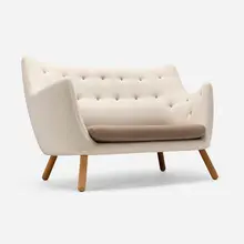 Poet sofa by Finn Juhl, 1941 / 2010, upholstery, teak, sold Nov 2025