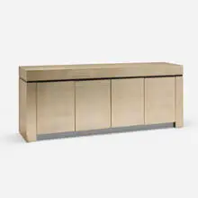 Custom cabinet by Sally Sirkin Lewis, c. 1980, silver leaf over wood, sold Nov 2025