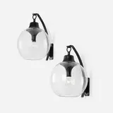 Luigi Caccia Dominioni, Boccia wall lamps, pair, 1969, enameled aluminum and steel, glass