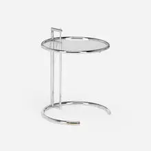 Eileen Gray, Adjustable occasional table, model E1027, chrome-plated steel, glass
