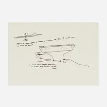Sketch of Niterói Contemporary Art Museum, Rio de Janeiro by Oscar Niemeyer, India ink on paper, sold Nov 2025