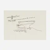 Oscar Niemeyer, Sketch of Niterói Contemporary Art Museum, Rio de Janeiro, India ink on paper