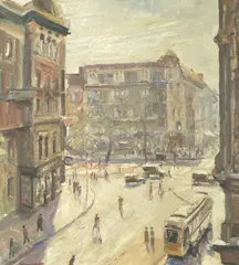 Jacob Steinhardt, Kurfürstendamm, Berlin, oil on canvas