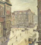 Jacob Steinhardt, Kurfürstendamm, Berlin, oil on canvas