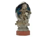 Auguste Moreau, silvered allegorical bronze model of a putto probably representing birth, bronze