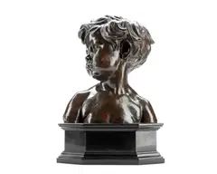 Jules Dalou, bronze bust of a little boy, bronze