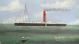 'The Brighton Queen leaving the West Pier' by English School, oil on canvas laid to board, sold Feb 2018