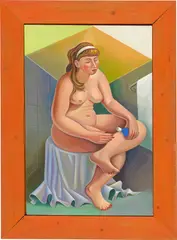 Milan Kunc, Das Mädchen mit der Niveacreme, 1987, Öl auf Leinwand, im Künstlerrahmen