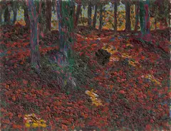 Herbstlicher Baum I by Gustav Gildemeister, Um 1908, Öl auf Leinwand, sold Nov 2024