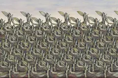 Hermann Waldenburg, Mais abgeerntet, 1979, Öl auf Leinwand