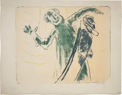 Emil Nolde, Hampelmänner, 1913, Farblithografie auf Japan