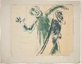 Emil Nolde, Hampelmänner, 1913, Farblithografie auf Japan