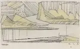 Lyonel Feininger, Flusslandschaft, 1954, Aquarell und Tuschfeder auf Bütten