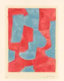 Composition bleue et rouge by Serge Poliakoff, 1966, Farblithografie auf Rives-Velin, sold Aug 2021