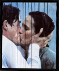 Gregor Hildebrandt, Creatures Kissing in the Rain Shapeless in the Dark Again (Cure), 2008, Kassettenbänder auf Inkjet-Print