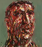 Kopf Gerhard Schröder by Max Uhlig, 1999, Öl auf Leinwand, sold Nov 2015