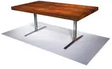 Georg Petersens, Extending dining table and six chairs (7), 1969, Brazilian rosewood, chrome-plated steel, vinyl upholstery; table with extension leave