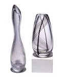 Vicke Lindstrand & Flygfors, Vases (4), c. 1950s, Glass, internally decorated (only two Vicke Lindstrand examples illustrated)