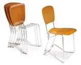Armin Wirth, Alu-Flex folding chairs (4), Laminated-birch seat and back with aluminum frame