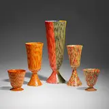 Howard Lewin, Collection of five chalices, 1991, dyed maple