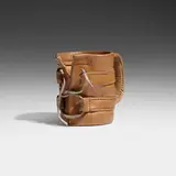 Marilyn Levine, Lace Cup, 1974, hand-built and glazed stoneware, leather string