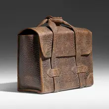 Marilyn Levine, Jim's Case, 1981, hand-built and glazed stoneware, metal