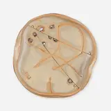 Untitled (Plate) by Peter Voulkos, 1979, glazed, gouged, incised, and gas-fired stoneware with clear glaze and porcelain pass-throughs, sold Nov 2023