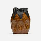 Vase by George E. Ohr, 1897-1900, glazed earthenware, sold Nov 2023