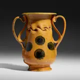 Vase by George E. Ohr, 1897-1900, glazed earthenware, sold Nov 2023