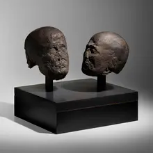 Ofer Lellouche, Two, 2006, patinated bronze, laminated wood base