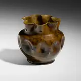 Vase by George E. Ohr, 1906, scroddled bisque earthenware, sold Nov 2023