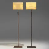 Ingrid Donat, Femme Girafe floor lamps, pair, 2003, patinated bronze, parchment