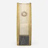 Faye Toogood, Caged Elements chair, 2013, brass-plated stainless steel, marble, foam rubber