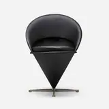 Verner Panton, Cone chair, 1958, upholstery, stainless steel, plastic