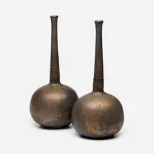 Contemporary, Vases, pair, c. 2000, glazed earthenware