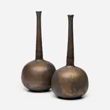 Contemporary, Vases, pair, c. 2000, glazed earthenware