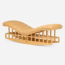 Richard Meier, Rocking chaise, 1982, maple, leather upholstery