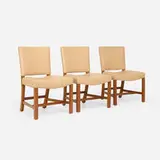 Kaare Klint, Dining chairs, set of three, c. 2000, teak, leather