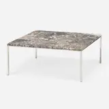 Florence Knoll, Coffee table, c. 1960, chrome-plated steel, marble