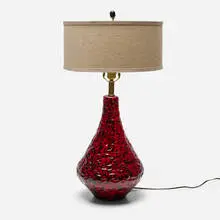 Table lamp by Marcello Fantoni, c. 1970, glazed stoneware, sold Nov 2025