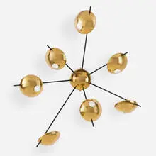 attribution Arteluce, Monumental sconce, c. 1950, brass, enameled brass