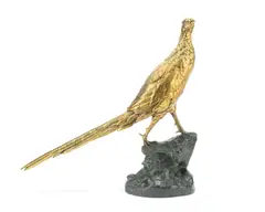 Leon Bureau, large bronze model of a pheasant, bronze