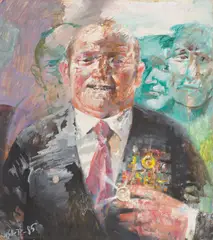Willi Sitte, Ausgezeichnet, 1977, Öl auf Karton