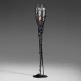 Albert Paley, Trellis lamp, 1999, formed and fabricated steel with a charcoal gray finish, frosted glass