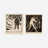 Wharton Esherick, Beauty of Woodsmen; No. 1 (two works from Song of the Broad-Axe), woodcut on rice paper