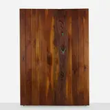 Phillip Lloyd Powell, Exceptional headboard/wall panel, c. 1965, carved and sculpted walnut, painted wood