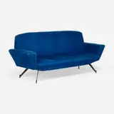 Studio Tecnico, Sofa, model 548, c. 1955, wool upholstery, enameled steel, brass