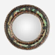 Irma Yourstone, Wall mirror, c. 1965, glazed earthenware, glass