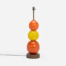 Bitossi, Table lamp, c. 1970, glazed stoneware, patinated brass